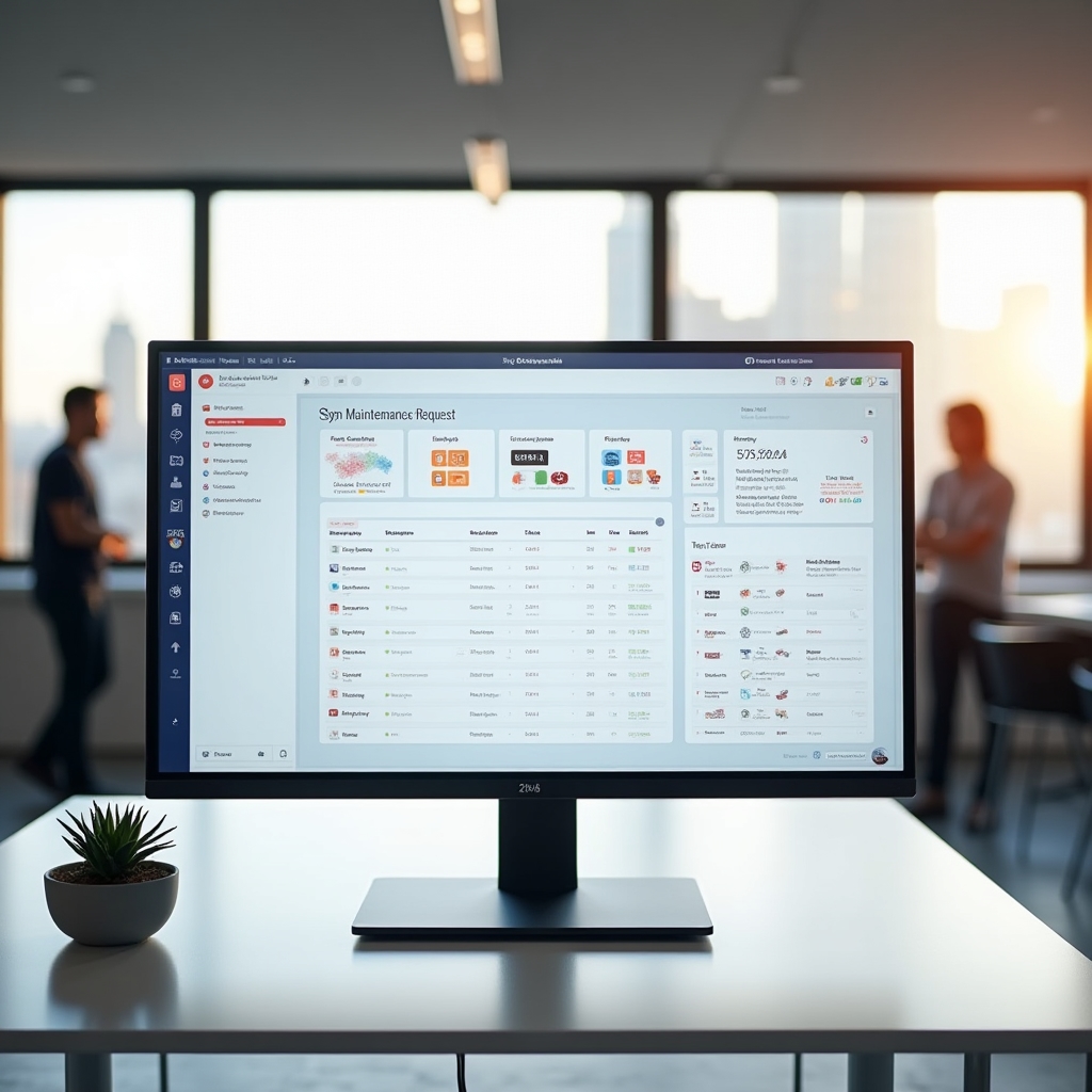 Software interface showing automatic categorization of maintenance requests by urgency level and trade type